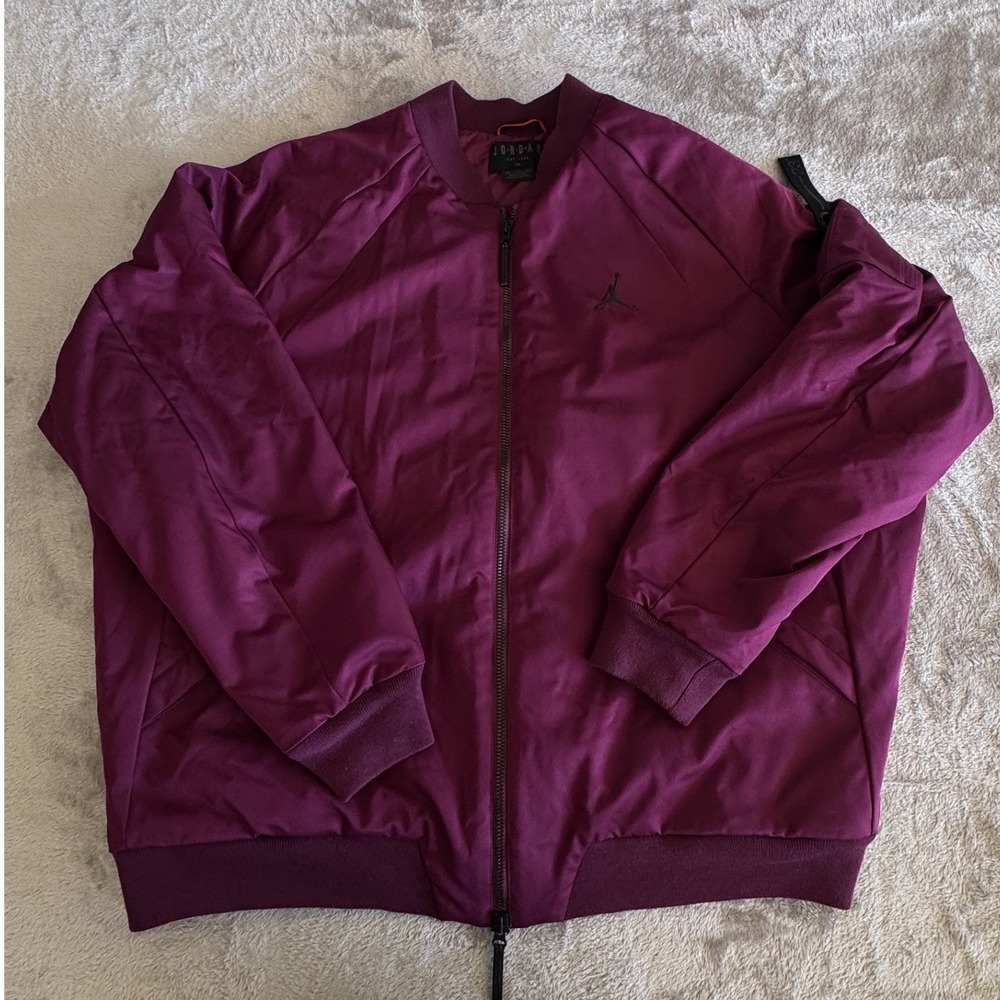 Nike Jordan Wings MA-1 Men 3XL 2017 Burgundy Maroon Padded Bomber Jacket Jumpman